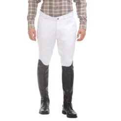 TuffRiderMen's Patrol Knee Patch Breeches -Cavallo Shop 10029 240 01 wht lwr.hlf