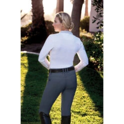 Romfh Ladies Sarafina Euro Seat Knee Patch Breeches 37 Romfh Ladies Sarafina Euro Seat Knee Patch Breeches -Cavallo Shop 468455 ERS Romfh.Ladies.Sarafina.Euro .Seat .KneePatch.Breech Pewter Lifestyle