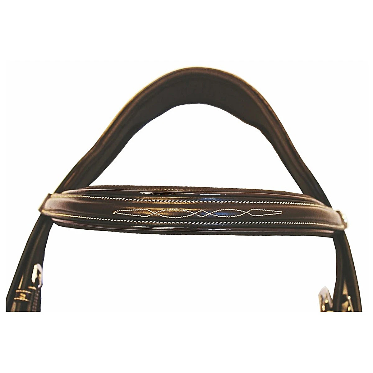 HDR Pro Mono Crown Fancy Bridle With Patent Leather Piping And Laced Reins 5 HDR Pro Mono Crown Fancy Bridle With Patent Leather Piping And Laced Reins - Image 3