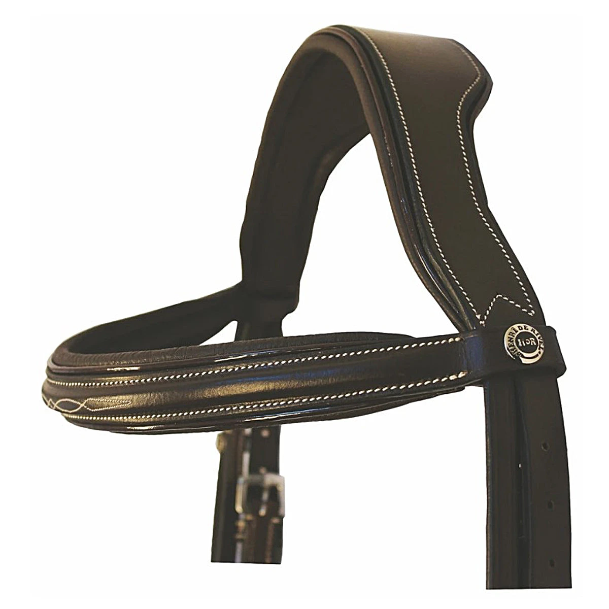 HDR Pro Mono Crown Fancy Bridle With Patent Leather Piping And Laced Reins 6 HDR Pro Mono Crown Fancy Bridle With Patent Leather Piping And Laced Reins - Image 4