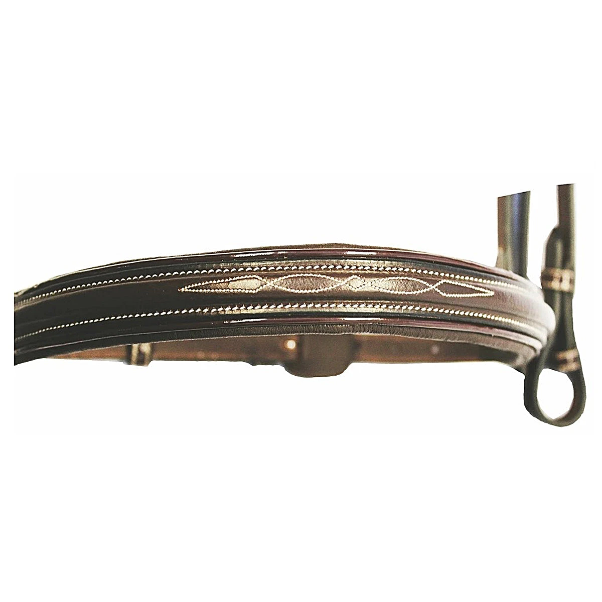 HDR Pro Mono Crown Fancy Bridle With Patent Leather Piping And Laced Reins 8 HDR Pro Mono Crown Fancy Bridle With Patent Leather Piping And Laced Reins - Image 6