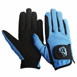 TuffRider Children's Performance Riding Gloves -Cavallo Shop 9215 tf kids.perf .glvs blue front
