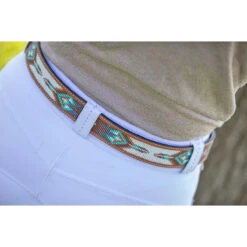 Penelope Pearl Belt -Cavallo Shop 96001260 French.Eq Penelope Pearl.Belt Brandy.Turquoise.2