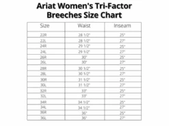 Ariat Women's Tri Factor Grip Full Seat Breeches - Seasonal Colors -Cavallo Shop Ariat Trifactor Sizechart 5b8876fd db0f 464a 87f0 4348a8f49bff