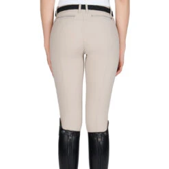 Equiline Women's Ash Riding Breeches With X-Grip Knee Patch -Cavallo Shop EQline N08698 Ash.XGripKP Beige Back