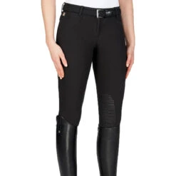 Equiline Women's Ash Riding Breeches With X-Grip Knee Patch -Cavallo Shop EQline N08698 Ash.XGripKP Black
