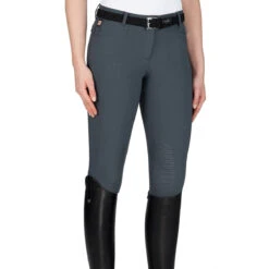Equiline Women's Ash Riding Breeches With X-Grip Knee Patch -Cavallo Shop EQline N08698 Ash.XGripKP Grey