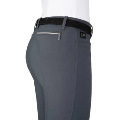 Equiline Women's Ash Riding Breeches With X-Grip Knee Patch -Cavallo Shop EQline N08698 Ash.XGripKP Grey Detail