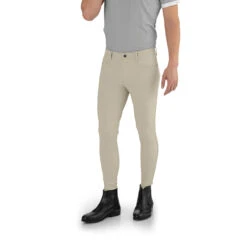 EGO 7 Men's Jumping EJ Knee Patch Breeches -Cavallo Shop Ego7 Jumping.EJ .For .Men Beige Front