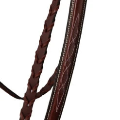 Huntley Equestrian Classic Fancy Stitched Hunter Bridle With Reins -Cavallo Shop Huntley.Equestrian Classic.Fancy .Stitched.Bridle.With .Reins Brown Detail.4