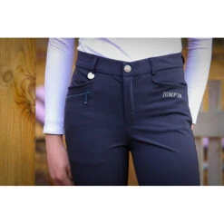 Jump'in Unisex Junior Sacha Breeches 15 Jump'in Unisex Junior Sacha Breeches -Cavallo Shop Jump.In Unisex.Junior.Sacha .Breeches Navy Front.Logo