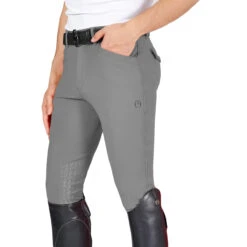 Vestrum Men's San Diego Knee Patch Breeches -Cavallo Shop M1015 65002 Vestrum San.Diego Mid.Grip .KP .Regular.Fit .Breech Medium.Grey 01