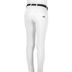 Equiline Girl's JinaK Knee Patch Breeches 15 Equiline Girl's JinaK Knee Patch Breeches -Cavallo Shop N05021 EQline JinaK White Back