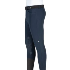 Equiline GrantK Men's B-Move Knee Grip Breeches -Cavallo Shop N08479 EQline GrentK Blue Side