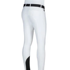 Equiline GrantK Men's B-Move Knee Grip Breeches -Cavallo Shop N08479 EQline GrentK White Back