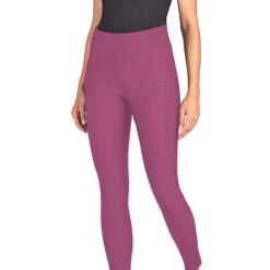 Equiline Women's GelleK High Waist Knee Grip Leggings -Cavallo Shop N09052 EQline GelleK Wood.Violet