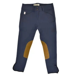 Tailored Sportsman Vintage Mid Rise Front Zip Breeches -Cavallo Shop T.Sports 1963 French.Blue Tan 2