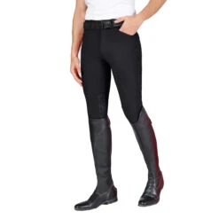 Vestrum Men's San Diego Knee Patch Breeches -Cavallo Shop Vestrum San.Diego .Knee .Grip .Breech Black Front