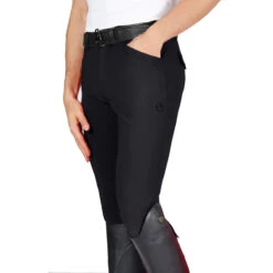 Vestrum Men's San Diego Knee Patch Breeches -Cavallo Shop Vestrum San.Diego .Knee .Grip .Breech Black Front.2