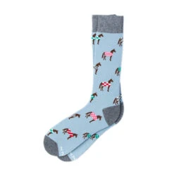 Wild Attire Inc. Horsin' Around Carded Cotton Socks -Cavallo Shop Wild.Attire.Inc pale blue carded cotton horsin around 01
