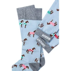 Wild Attire Inc. Horsin' Around Carded Cotton Socks -Cavallo Shop Wild.Attire.Inc pale blue carded cotton horsin around 02