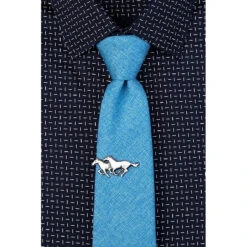 Wild Attire Inc. Wild Horses Antiquated Silver Metal Tie Bar -Cavallo Shop antiqued silver metal wild horses 03