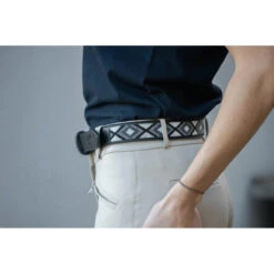 Penelope Pearl Belt -Cavallo Shop ceinture pearl noir blanc