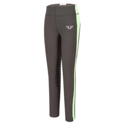 TuffRider Children's Ventilated Schooling Tights 33 TuffRider Children's Ventilated Schooling Tights -Cavallo Shop charcoal neon GREEN 65849.1583525667.1280.1280