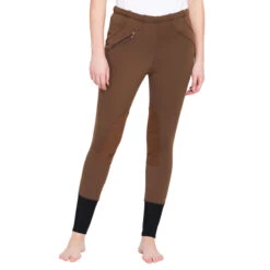 TuffRider Ladies Unifleece Pull-On Winter Breeches -Cavallo Shop chocolate front 63315.1588623837.1280.1280