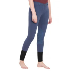 TuffRider Ladies Starter Lowrise Pull On Knee Patch Breeches -Cavallo Shop denim2 70246.1583511667.1280.1280