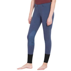 TuffRider Ladies Starter Lowrise Pull On Knee Patch Breeches -Cavallo Shop denim 25199.1583511667.1280.1280