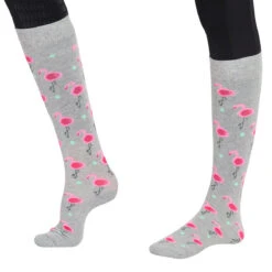TuffRider Ladies Flamingo/Boat/Horse Knee Hi Socks -Cavallo Shop jpc tr ladies boat.flamingo.horse .socks 3
