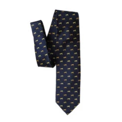 Wild Attire Inc. Hold Your Horses Navy Blue Silk Tie