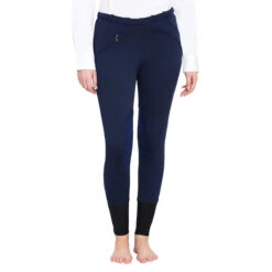 TuffRider Ladies Unifleece Pull-On Winter Breeches -Cavallo Shop navy front 53918.1588623838.1280.1280