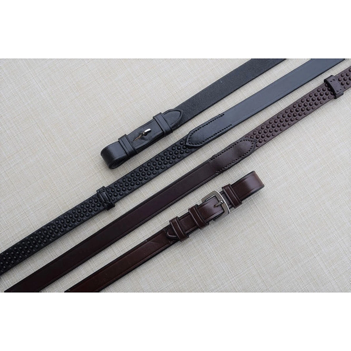 Black Oak By KL Select Pebble Grip Reins With Stops 3 Black Oak By KL Select Pebble Grip Reins With Stops