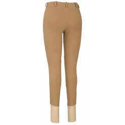 TuffRider Ladies Cotton Lowrise Pull-On Knee Patch Breeches -Cavallo Shop sand front2 77341.1588621809.1280.1280